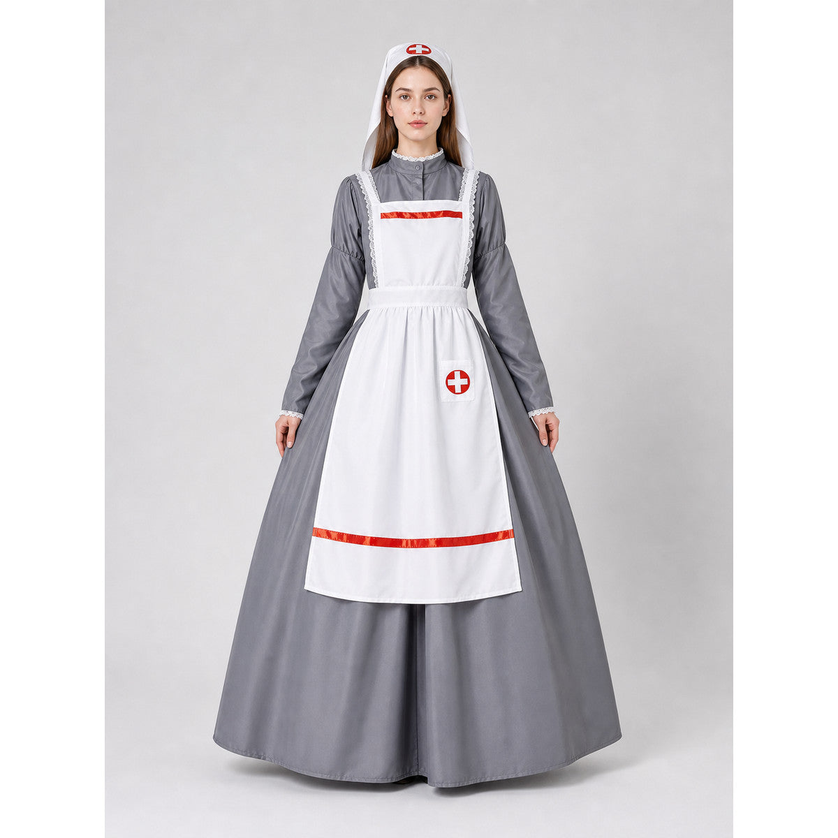 Nurse Costume with Apron and Cap