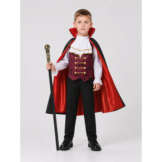 Vampire costume with cape and cane