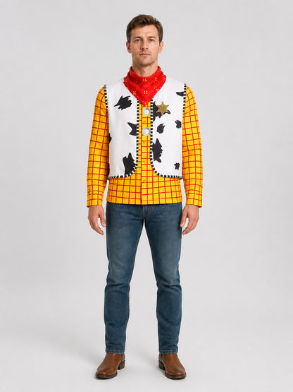 Woody Cosplay Costume from Toy Story, Shirt on-model view