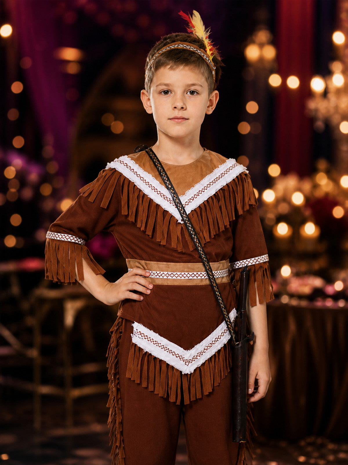 Indian Chief Halloween Costume B-0223 on-model view