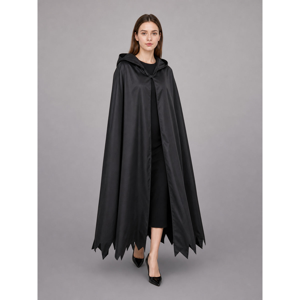 Black Hooded Carnival Cloak for Cosplay