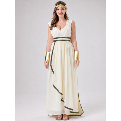 Egyptian-Style Cosplay Dress with Decorative Details
