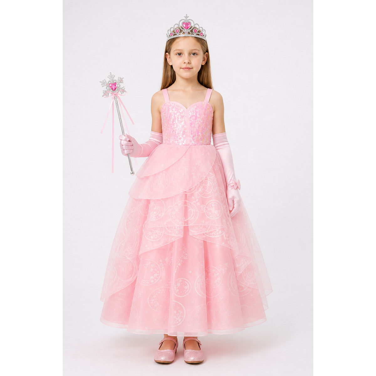 Children’s Princess Costume with Crown and Wand main product view