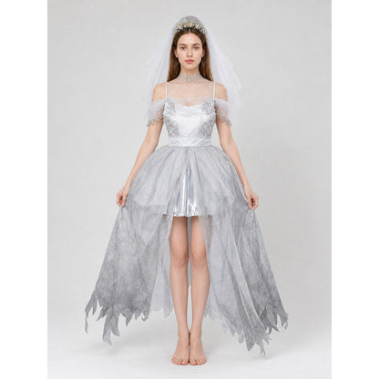 Gothic cosplay dress costume with veil