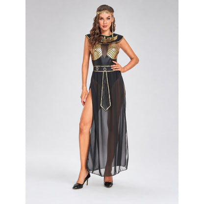 Cleopatra Costume, Egyptian Style, Black Dress