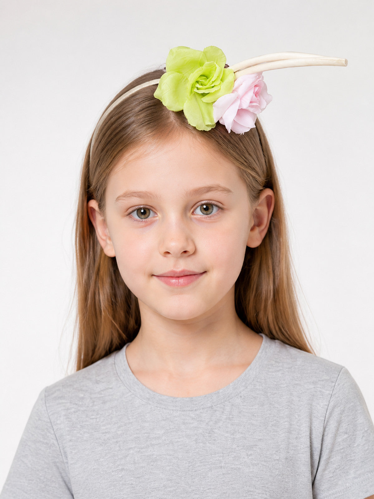 Carnival Headband with Floral Decoration, White main product view
