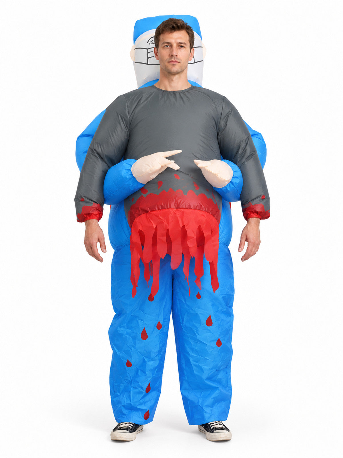 Inflatable Costume with Medical Theme and Figure on the Back
