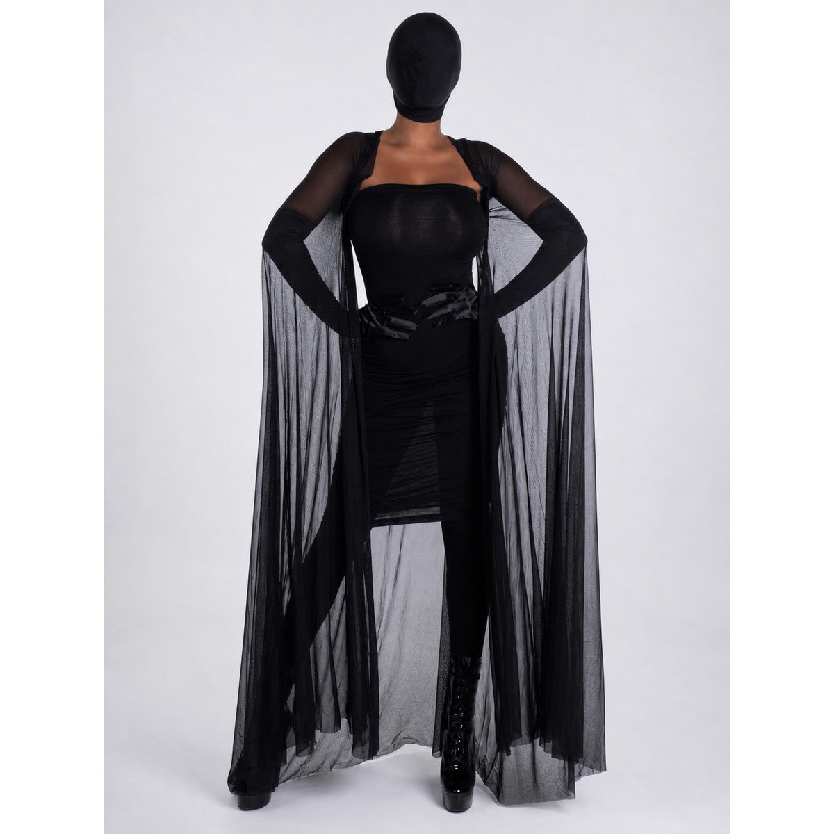 Black Gothic Vampire Costume with Cape