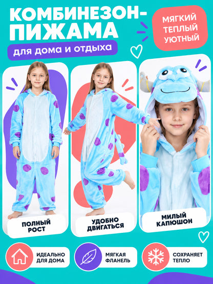 Flannel Hooded Pajama Jumpsuit on-model view
