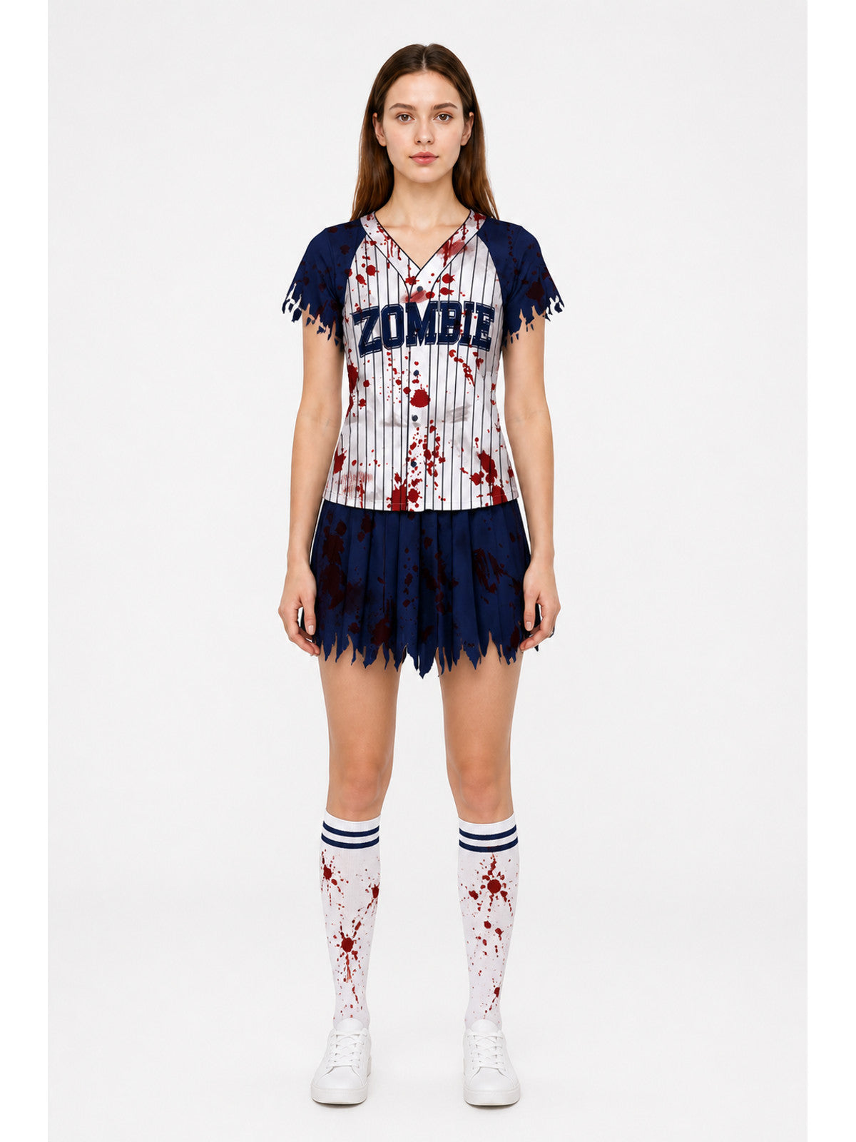 Zombie Costume for the Stage: T-Shirt and Ripped Shorts main product view