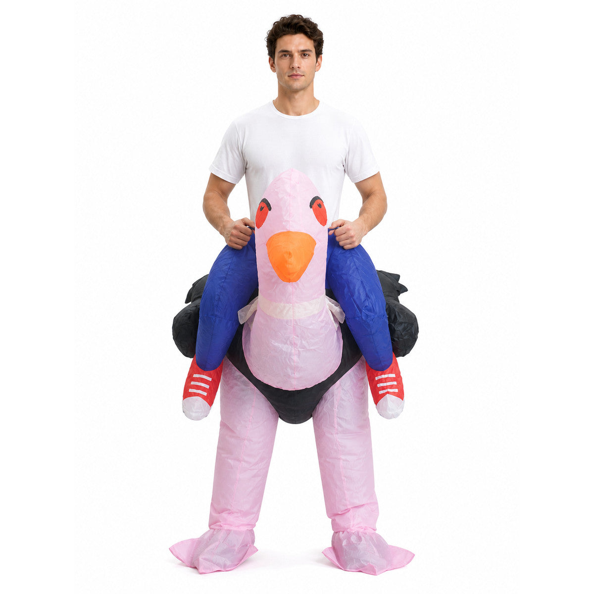 Inflatable Flamingo Costume with Long Legs front view