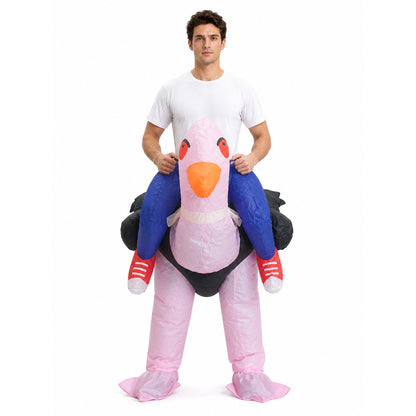 Inflatable Flamingo Costume with Long Legs front view