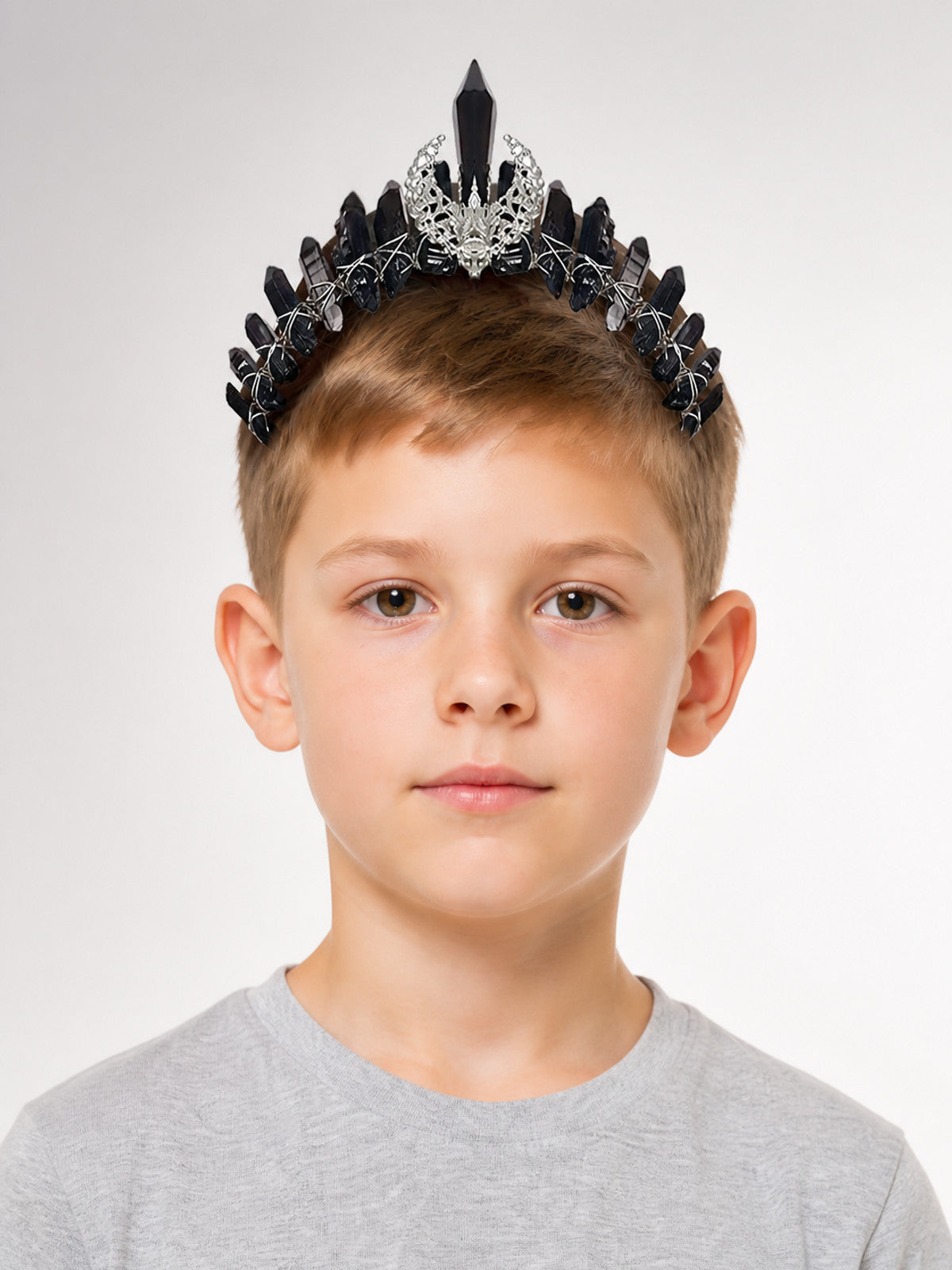 Crown Headband with Black Crystals main product view