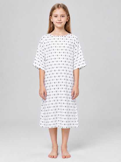 Cosplay Costume: White Skirt with Floral Pattern on-model view