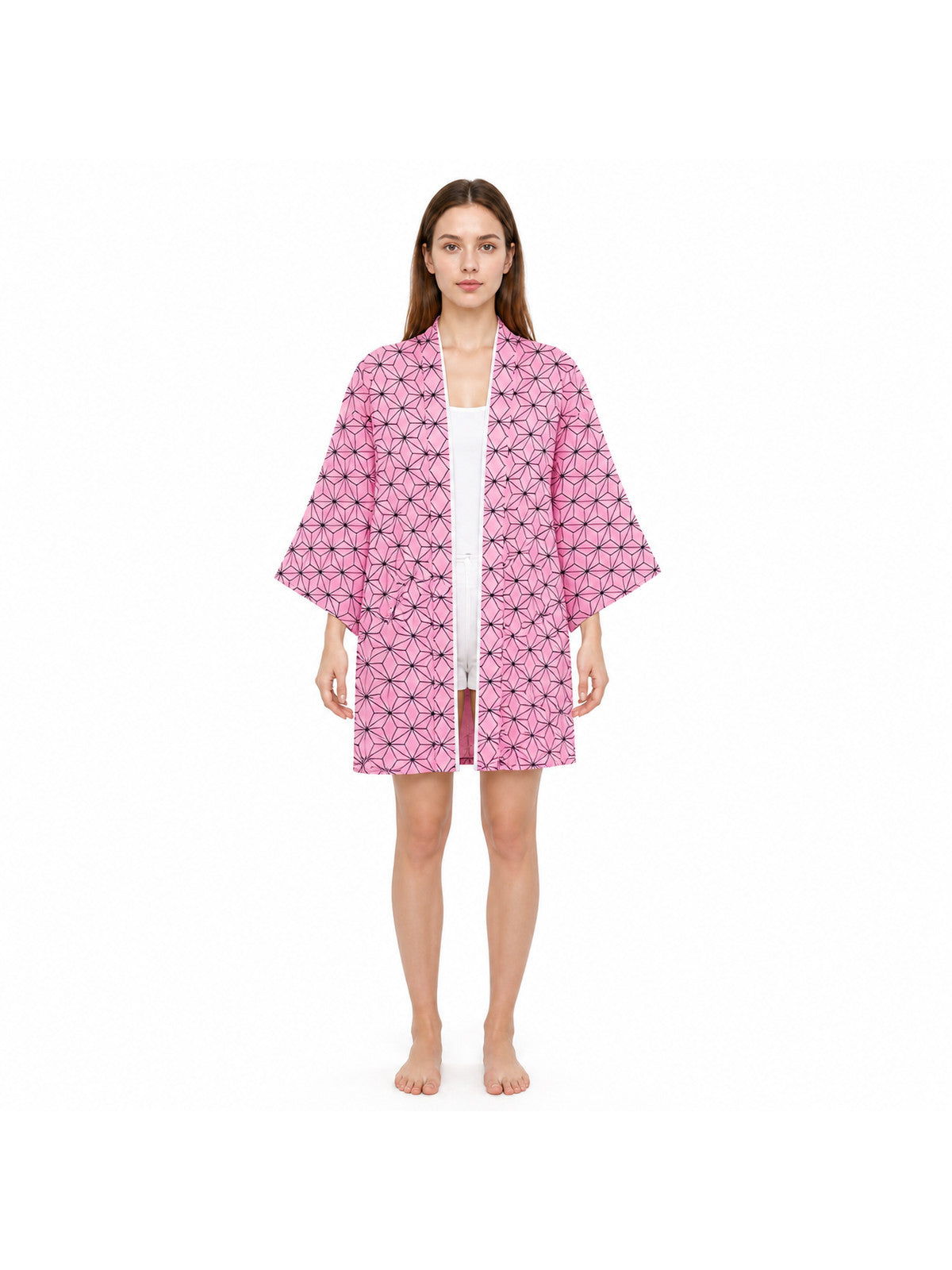 Women's Halloween Costume Cape, Geometric Print Open Front Wide Sleeve Long