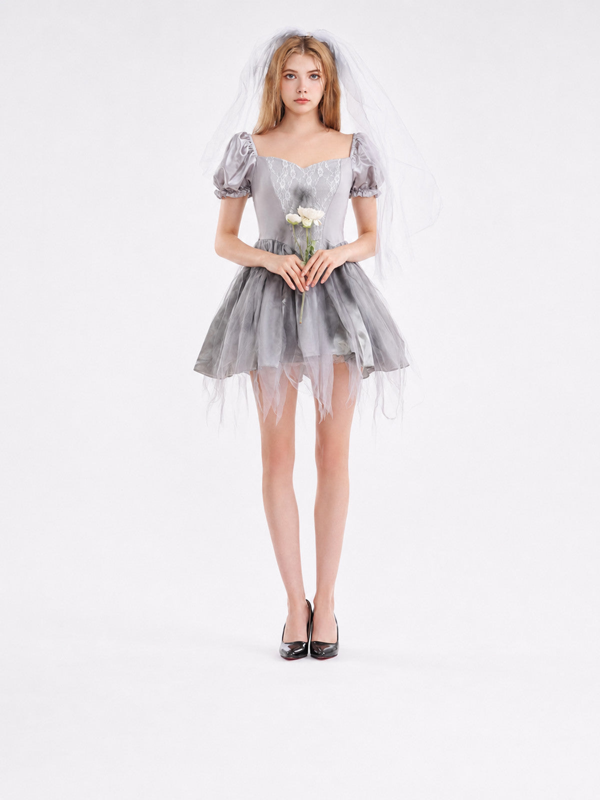Halloween Vampire Costume, Dress and Veil
