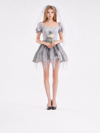 Halloween Vampire Costume, Dress and Veil