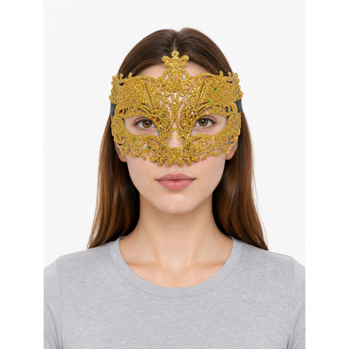 Masquerade Eye Mask with Gold Glitter