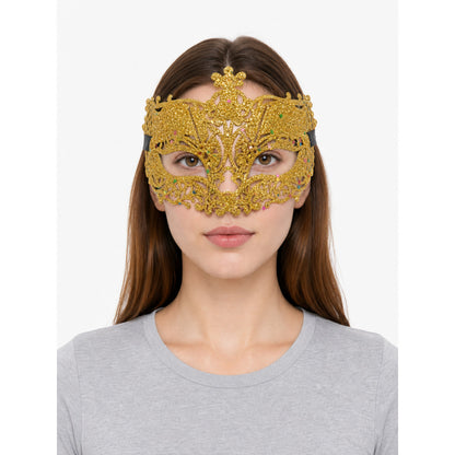 Masquerade Eye Mask with Gold Glitter