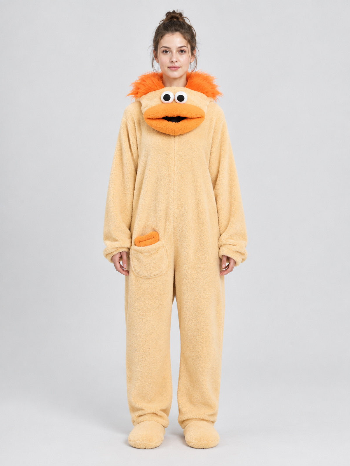 Insulated Fleece Kigurumi Pajama with Puffy Decoration