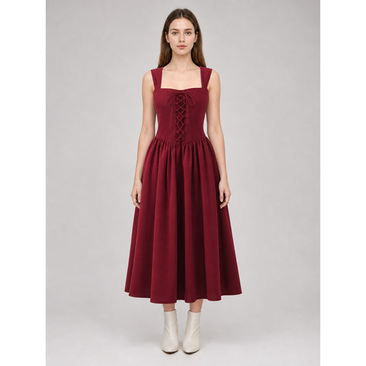 Medieval Long Dress with Corset Lacing