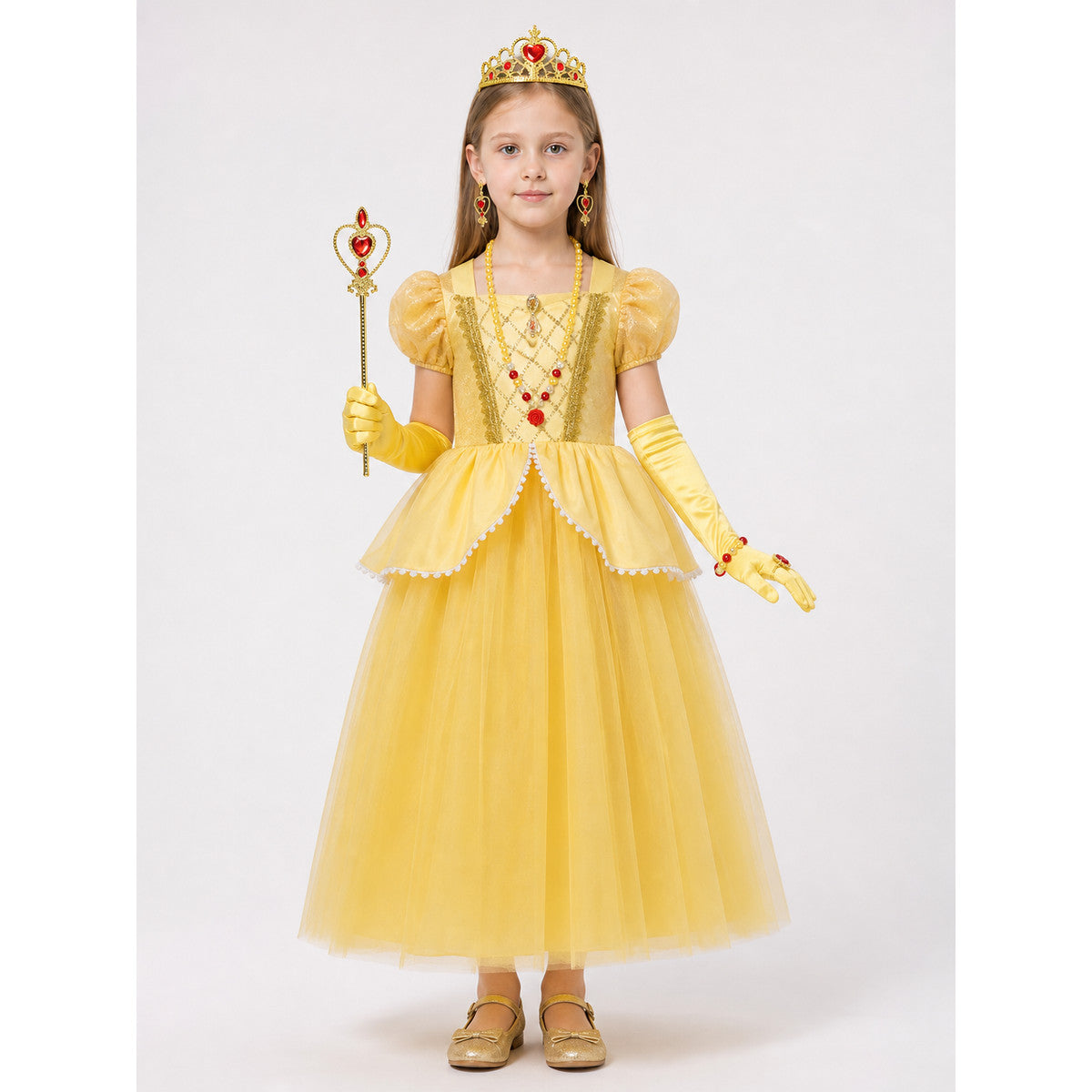 Princess Costume in a Yellow Dress for Halloween