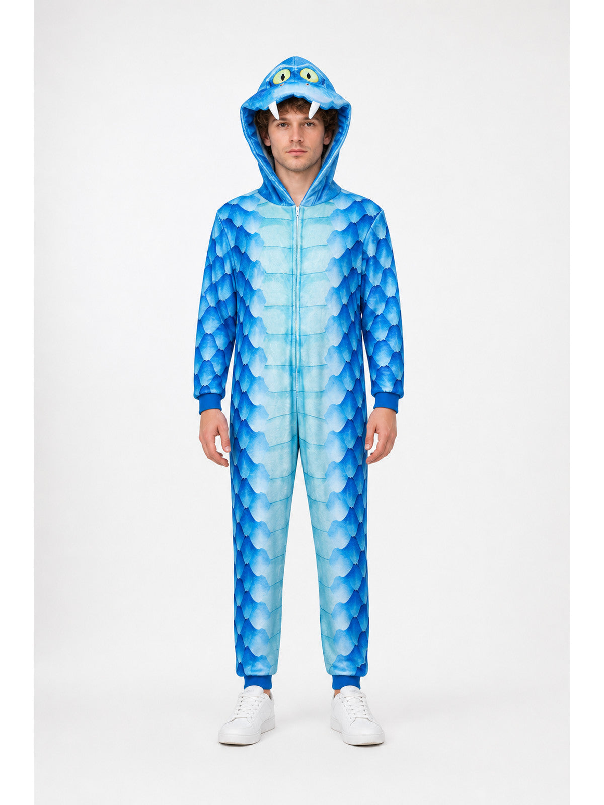 Snake Kigurumi with Hood, Zipper, and Scaly Print main product view