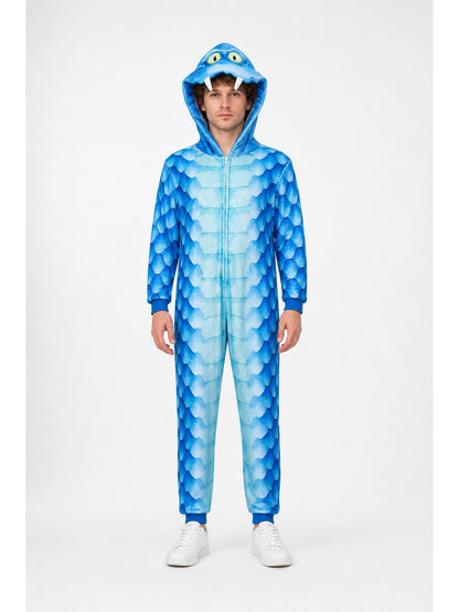 Snake Kigurumi with Hood, Zipper, and Scaly Print main product view