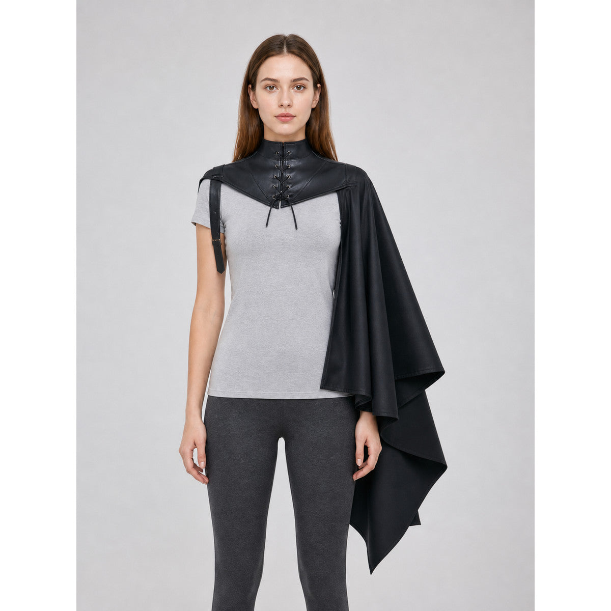 Medieval Hoodless Cloak in Gothic Style