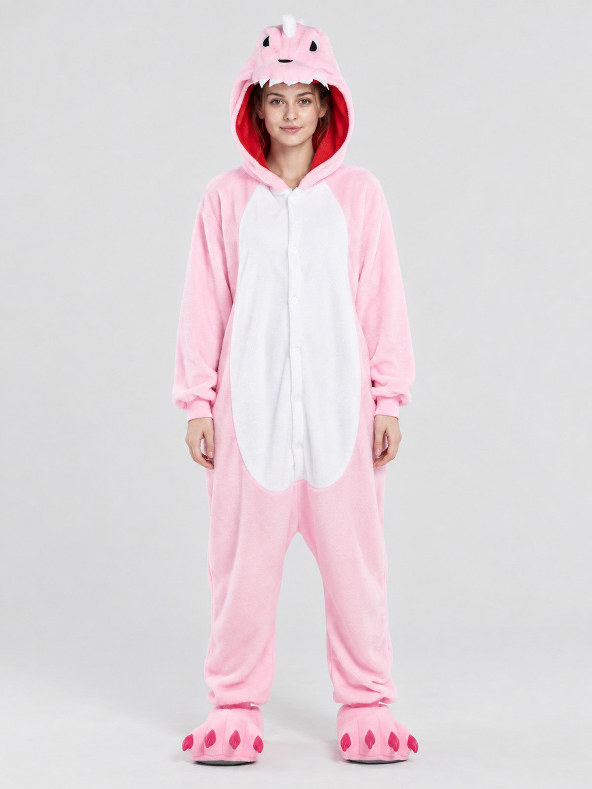 Pink Kigurumi Pajama with Voluminous Hood