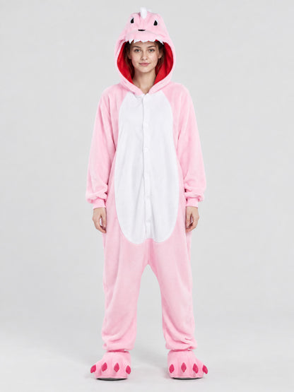 Pink Kigurumi Pajama with Voluminous Hood