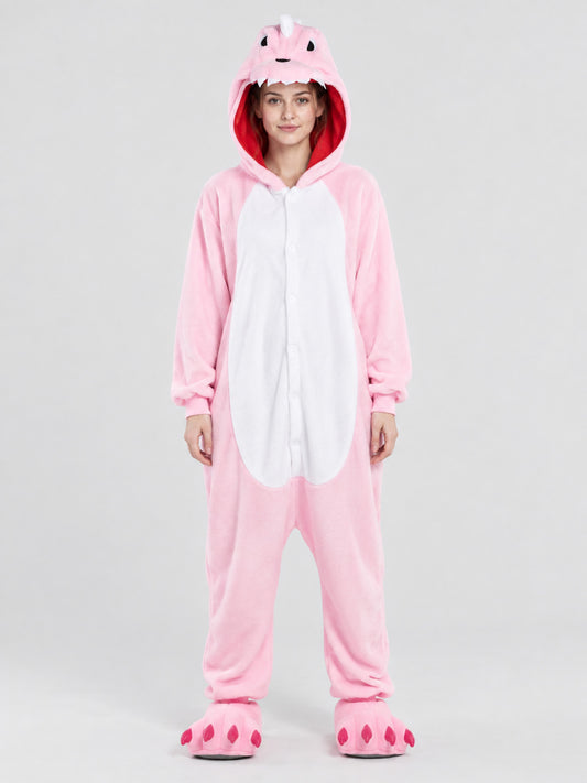 Pink Kigurumi Pajama with Voluminous Hood