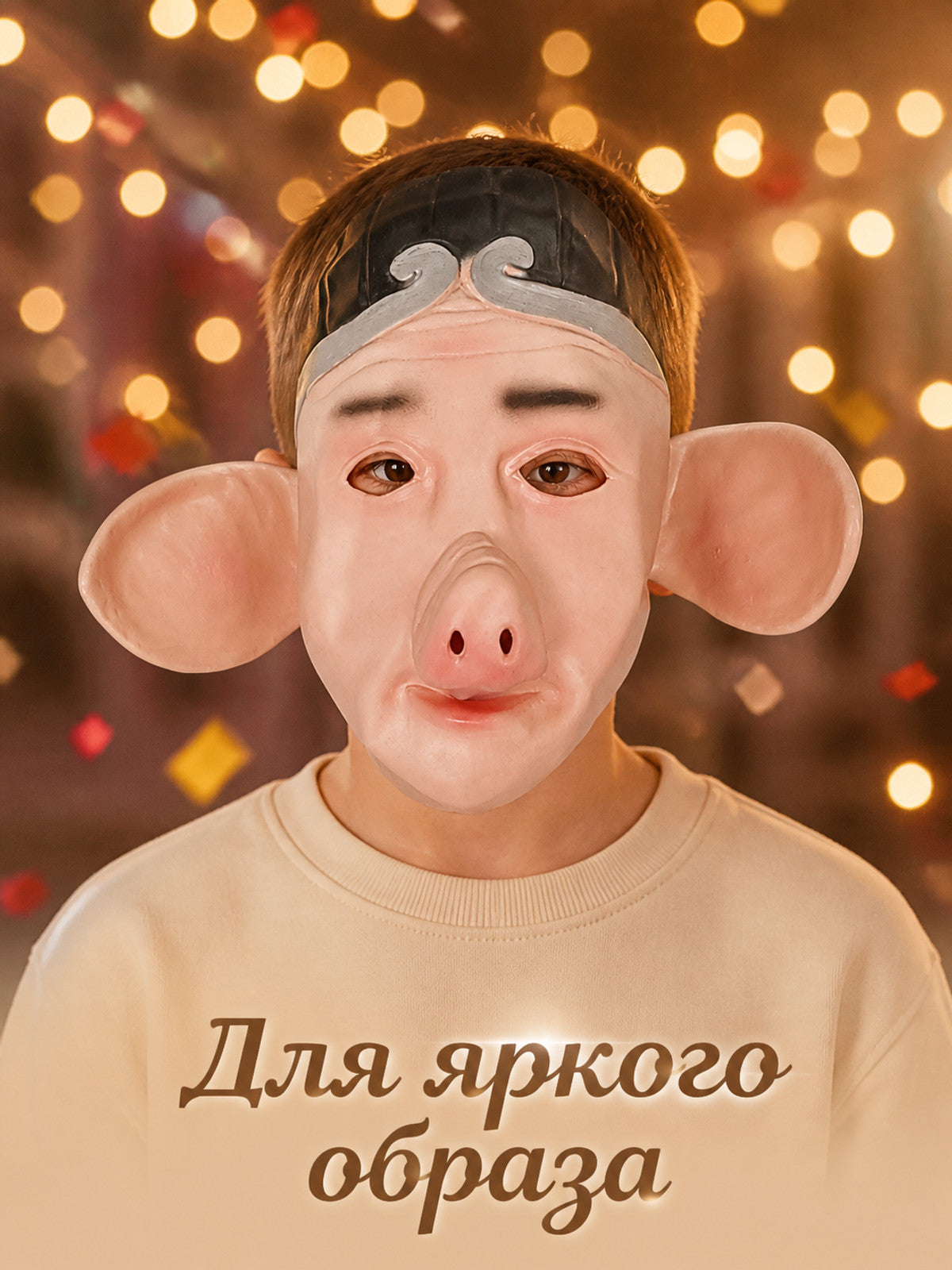 Full-Face Zhu Bajie Pig Carnival Mask main product view