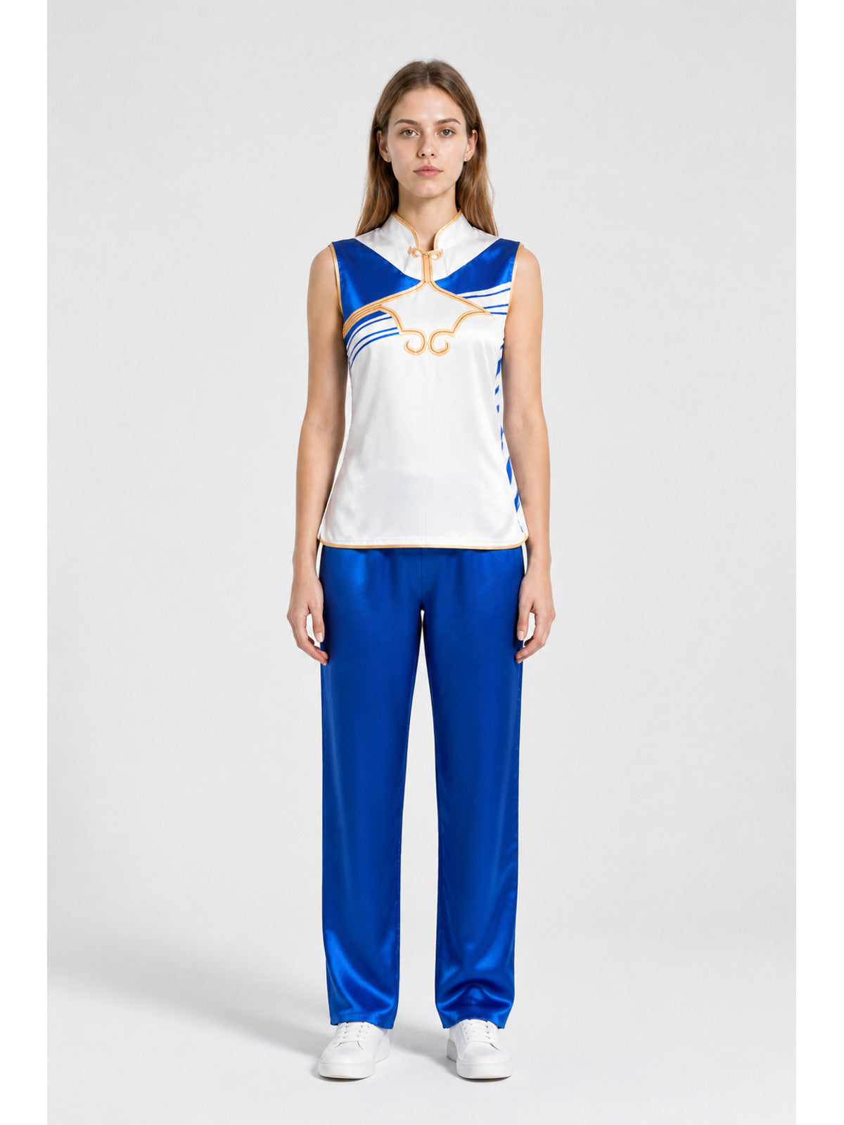 Chun-Li Cosplay Costume, Top and Long Pants main product view