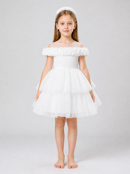 Princess Dress with Lace Bodice and Full Skirt on-model view