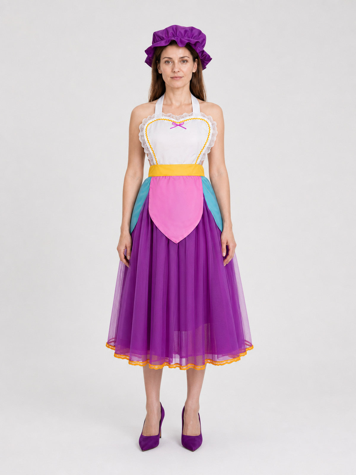 Beauty and the Beast Cosplay Costume: Dress and Apron on-model view