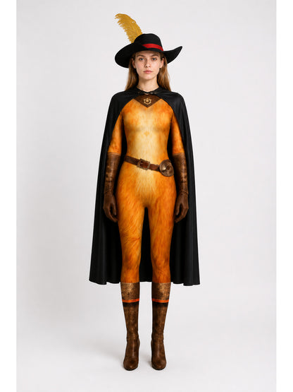 Puss in Boots Carnival Costume with Cape and Hat