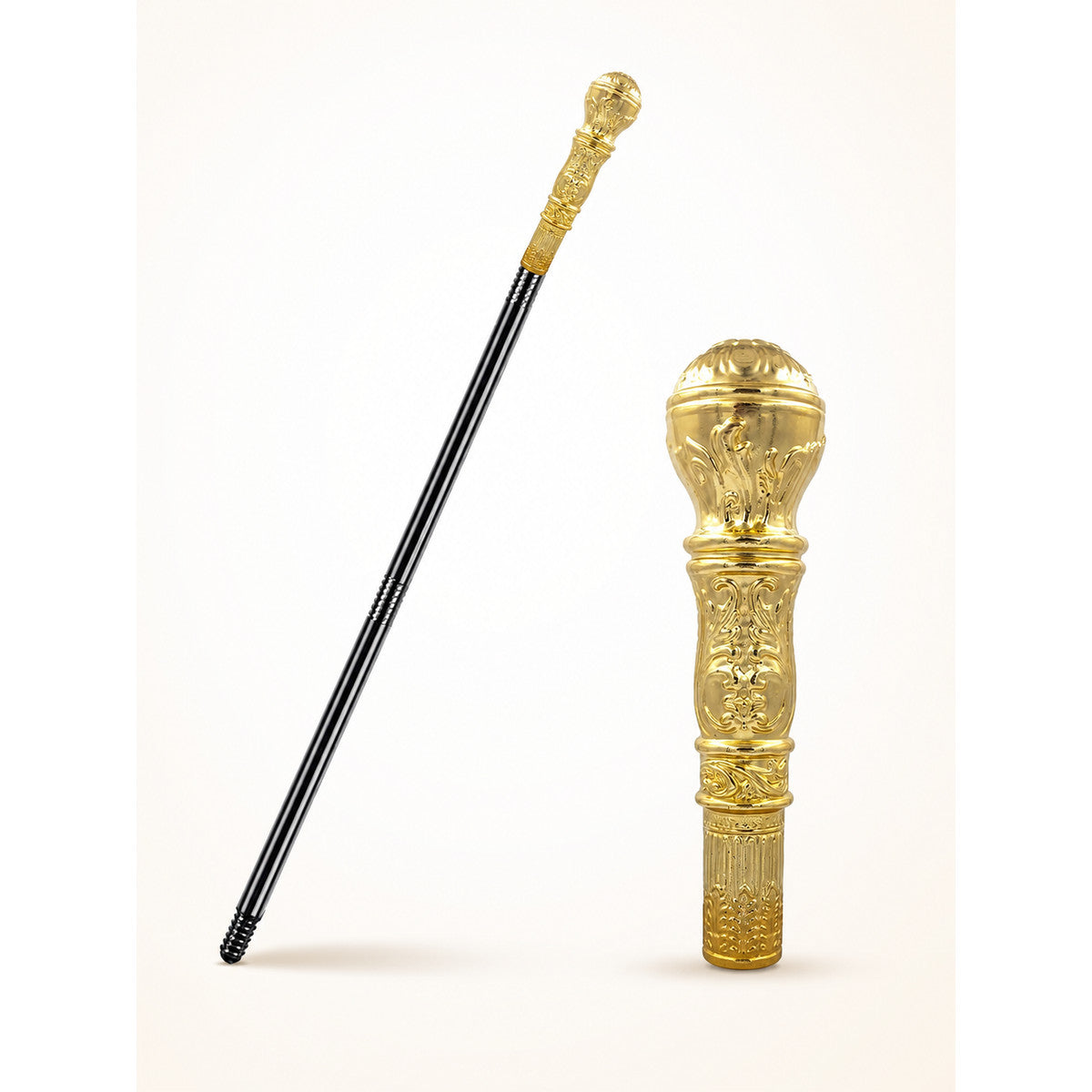 Black and Gold Magic Wand with a Round Finial