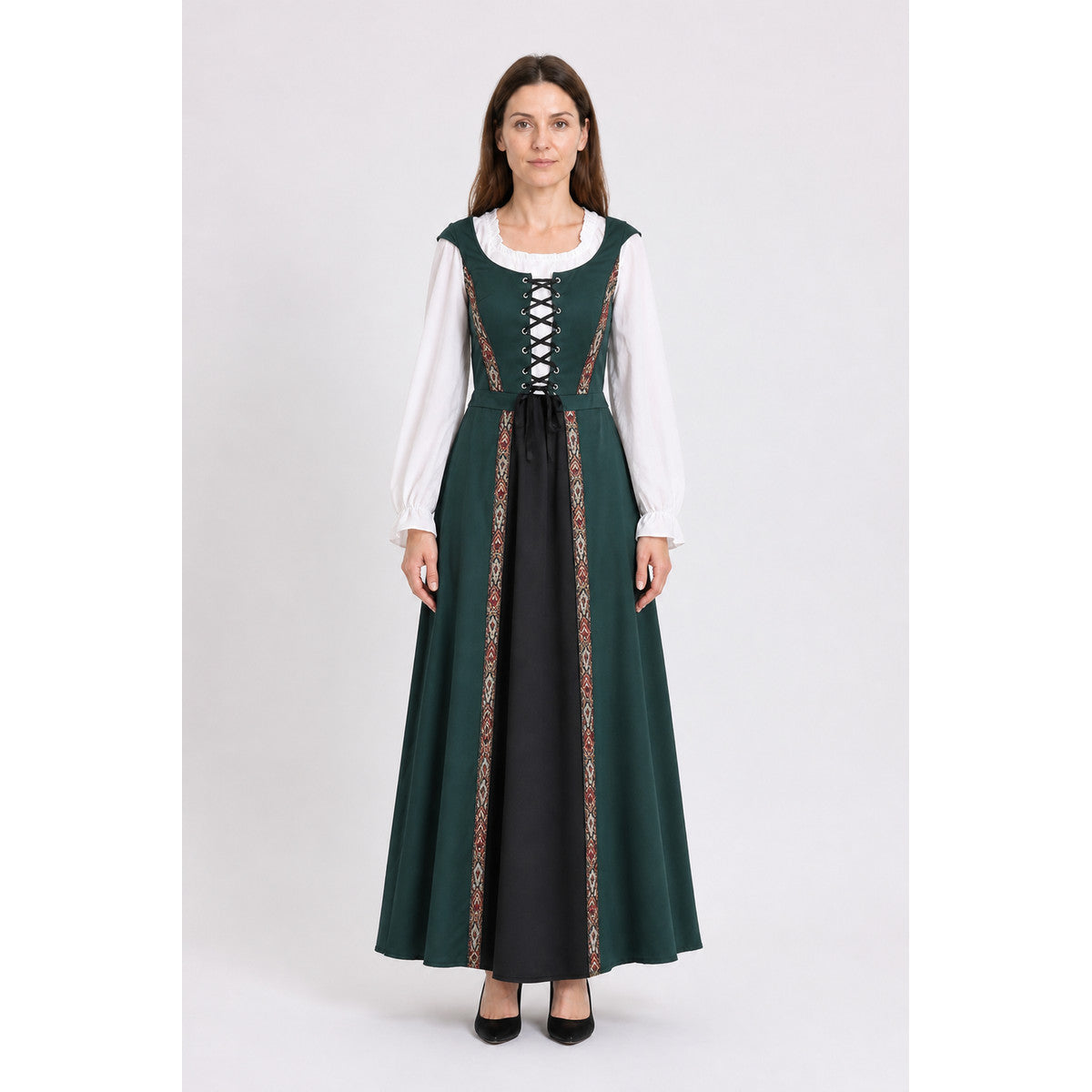 Long Witch Carnival Dress with Lacing and a Bow main product view