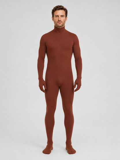 Form-Fitting Chroma Key Jumpsuit with Open Face on-model view