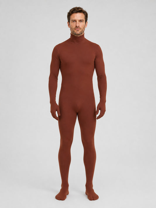 Form-Fitting Chroma Key Jumpsuit with Open Face on-model view