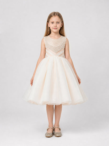 Full Dress with Pearls and Sequins for Special Occasions