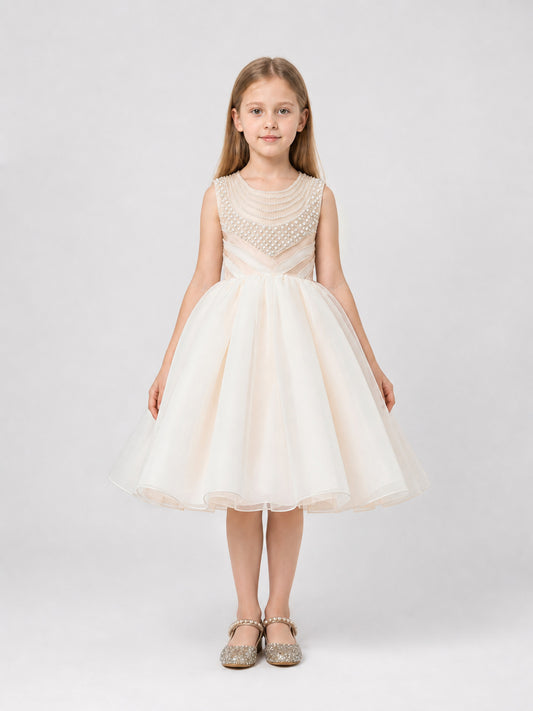 Full Dress with Pearls and Sequins for Special Occasions on-model view