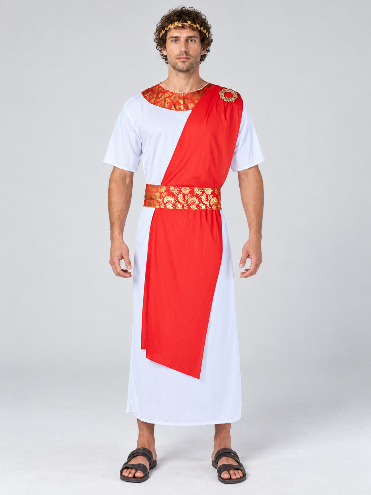Long Costume with Red Insert and Short Sleeves on-model view