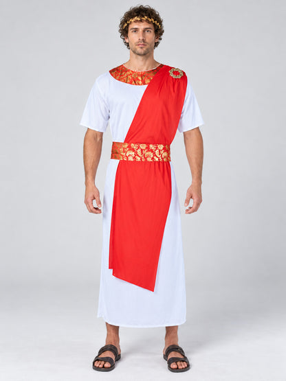 Long Costume with Red Insert and Short Sleeves on-model view
