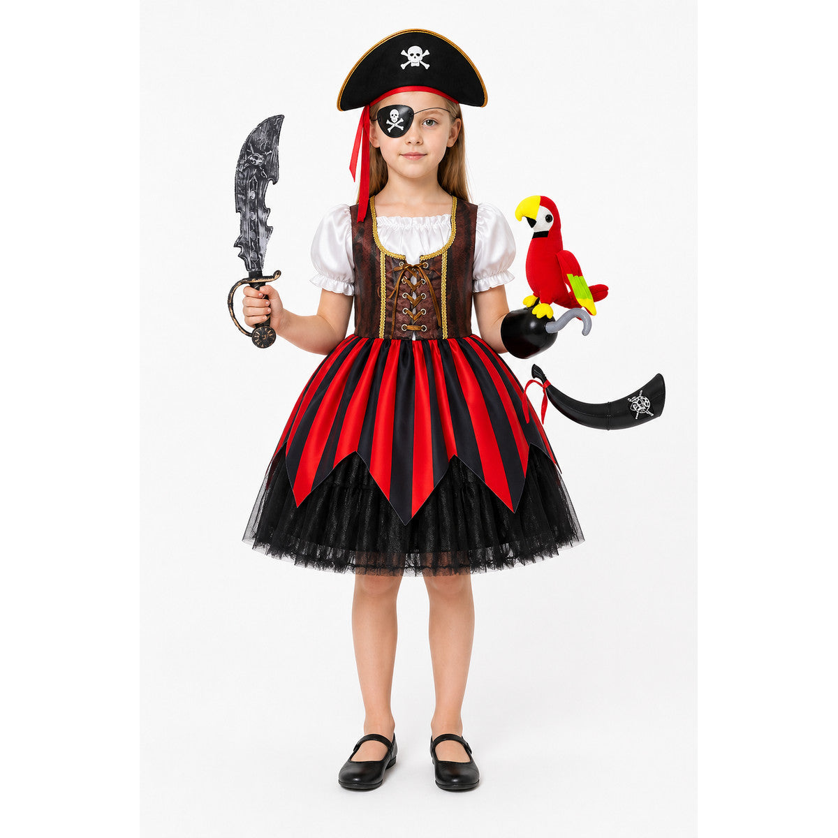 Pirate Costume with Dress and Carnival Accessories main product view