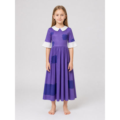 Pomni Cosplay Dress with Peter Pan Collar on-model view