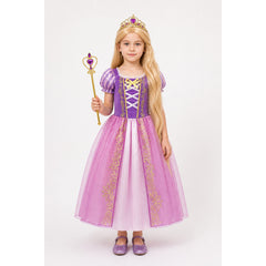 Rapunzel Princess Costume with Wig and Crown