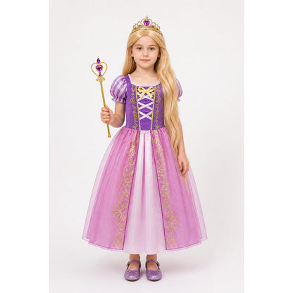 Rapunzel Princess Costume with Wig and Crown main product view