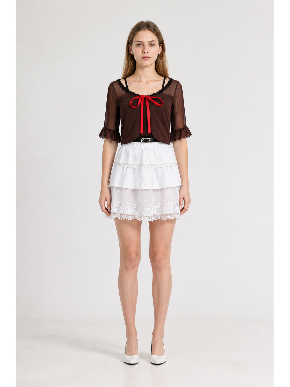Cosplay Costume with a Tiered Skirt and Lace
